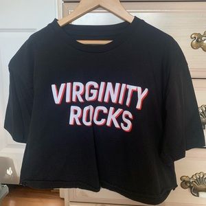 Cropped virginity rocks shirt